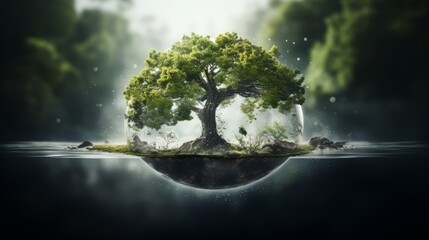 World ozone day celebration set against picturesque and awe inspiring natural backdrop