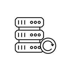 backup line icon with white background vector stock illustration