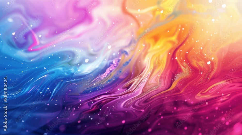 Poster vibrant abstract gradient swirl with multicolored bright hues, providing a vivid and dynamic backgro