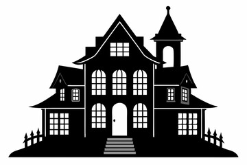 Home silhouette, houses black icons isolated on white background. Vector illustration.