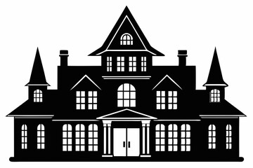 Home silhouette, houses black icons isolated on white background. Vector illustration.