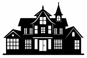 Home silhouette, houses black icons isolated on white background. Vector illustration.