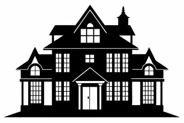 Home silhouette, houses black icons isolated on white background. Vector illustration.