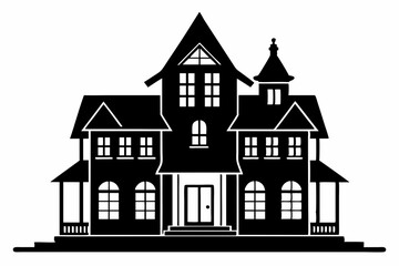 Home silhouette, houses black icons isolated on white background. Vector illustration.