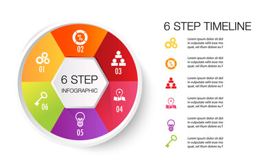 Infographic template for business 6 Steps processes for Business concept