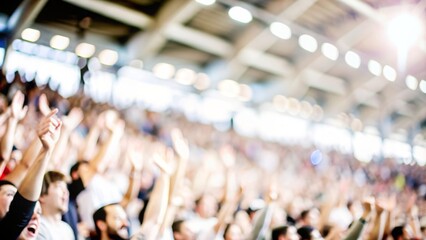 Stadium Crowd Blur - Blurred background of a cheering crowd in a sports stadium.
