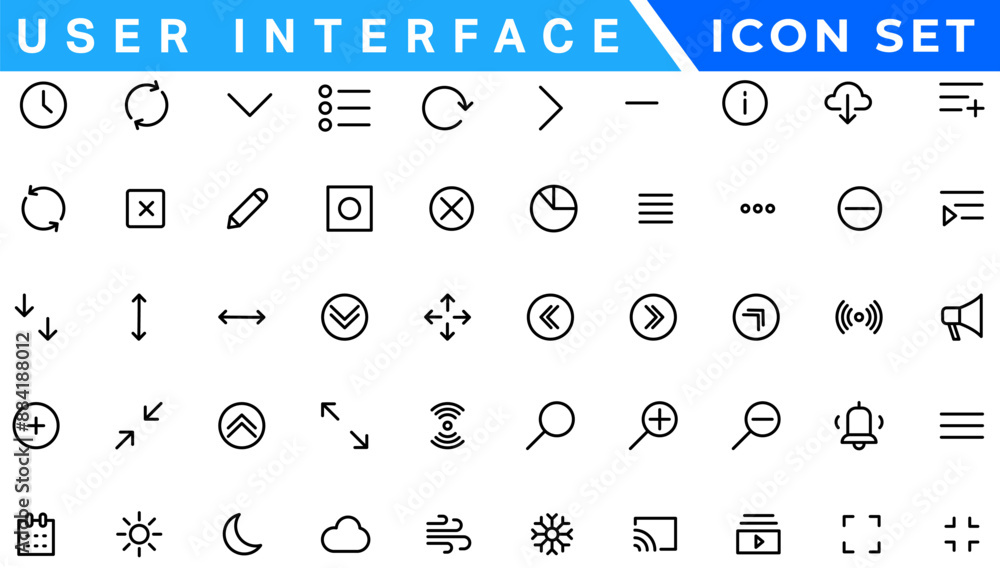 Poster user interface icons. basic web editable stroke icons collection. vector