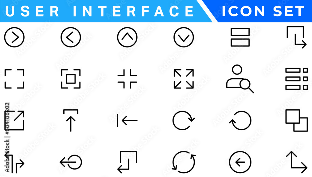 Poster user interface icons. basic web editable stroke icons collection. vector