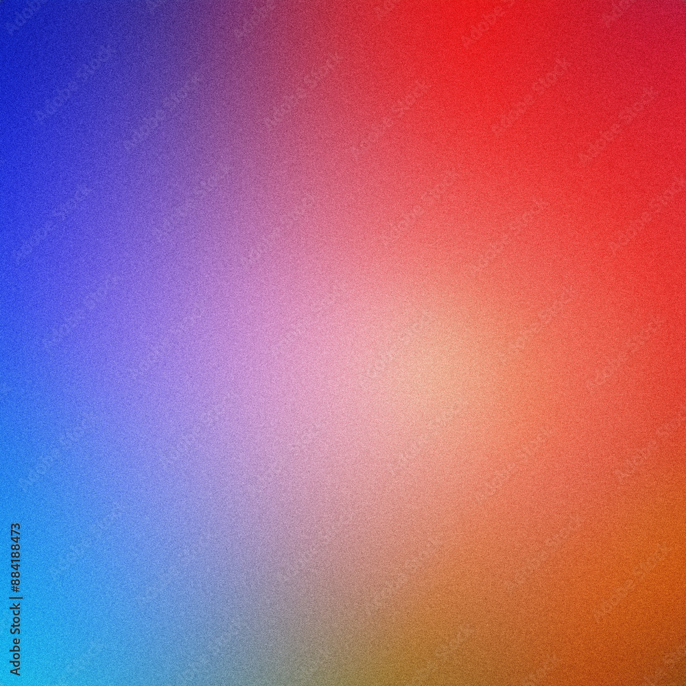 Poster abstract grainy gradient background fading from blue to red