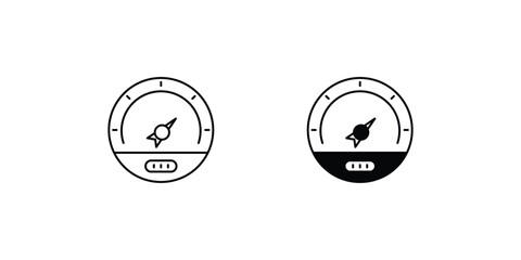speedo meter set icon with white background vector stock illustration