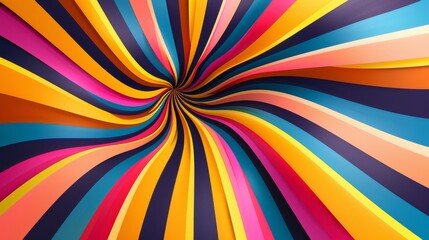 A vibrant 3D vector illustration of an abstract background with optical illusion stripes creating a sense of movement