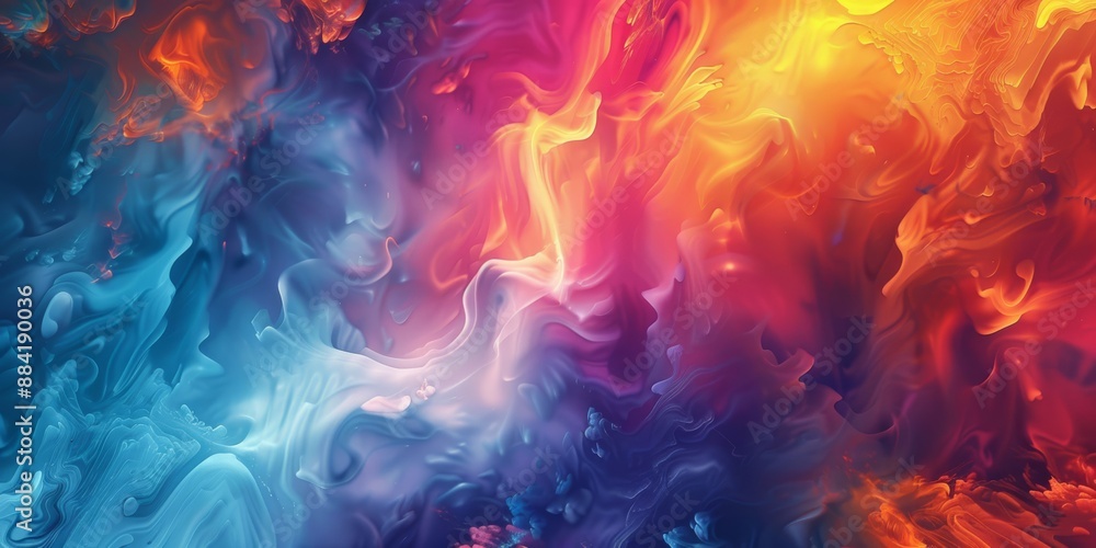 Aufkleber bright and dynamic abstract background featuring a swirl of vibrant colors, ideal for creative proje