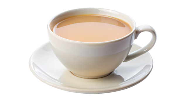 Cup of Milk Tea on Saucer
