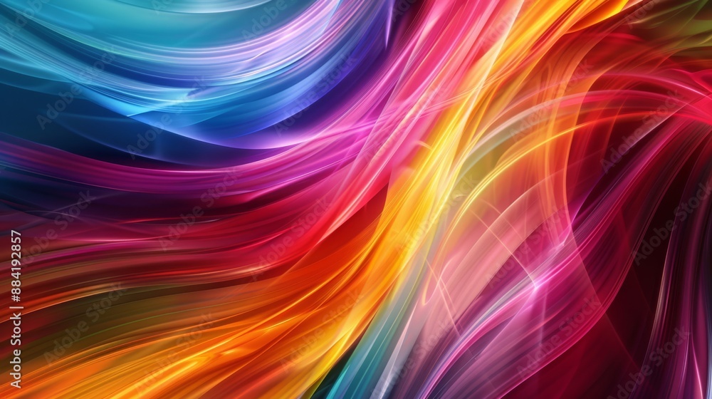 Poster vivid swirling colors in this vibrant abstract digital art create a dynamic sense of movement and en