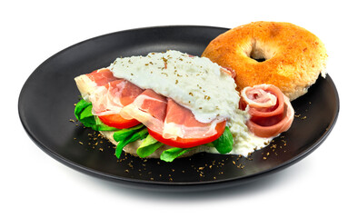 Bagel Smoke Ham with burrata cheese