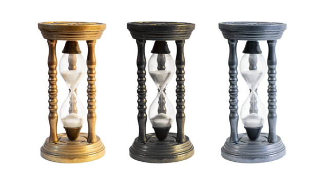 hourglasses isolated on transparent background
