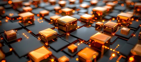 a backdrop made from an overlay arrangement of neon black and yellow blocks