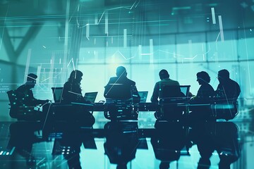 A team of professionals collaborating on a financial project, actively discussing strategies and solutions.