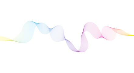 Abstract colorful wave lines on white background. Modern colorful wavy lines pattern design element. Wave lines art, Curved smooth design