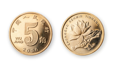 5 Jiao coin, china,
