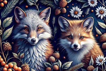 red fox in the grass