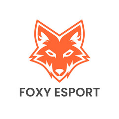 Wolf silhouette head logo, simple fox logo with editable text