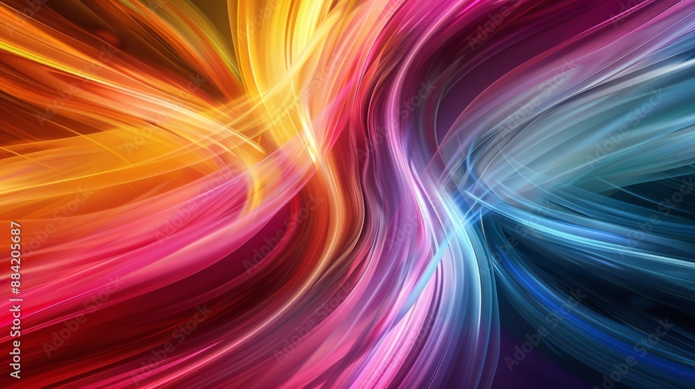 Poster vivid swirling colors in this vibrant abstract digital art create a dynamic sense of movement and en