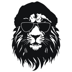 Lion silhouette. Vector illustration isolated on white background. 