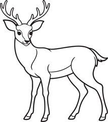 Deer sketch hand drawn doodle style hunting. Vector illustration desing