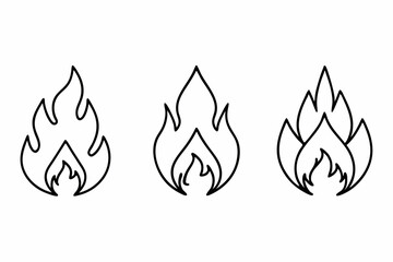 fire line icon, fire line art vector	set
