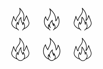 fire line icon, fire line art vector	set
