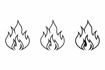 fire line icon, fire line art vector	set
