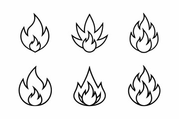 fire line icon, fire line art vector	set

