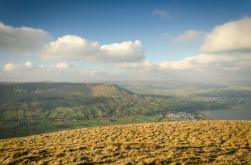 Lurigethan Mountain from Carn Neill in County Antrim, Northern Ireland, United Kingdom 
