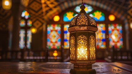Ornate Lantern in a Mosque