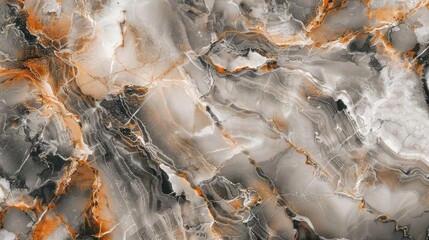 Abstract Swirling Grey and Orange Marble Texture