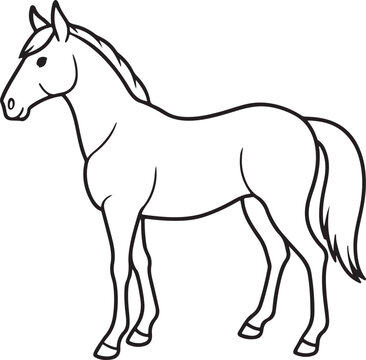 recommend clip art: black and white vector outlines of jumping horse