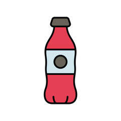 cola color line icon with white background vector stock illustration
