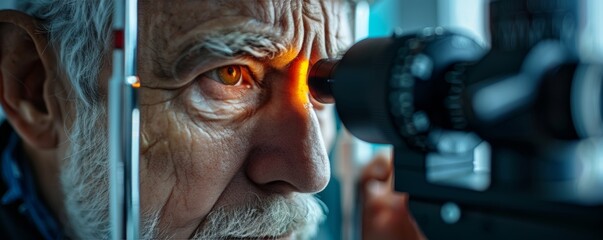 Person getting a glaucoma checkup during an eye exam, Glaucoma Awareness Month, care and early detection
