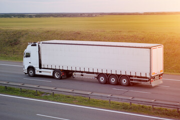 Modern Long-Trailer Truck For Efficient Sustainable Cargo Transportation Logistics And Delivery