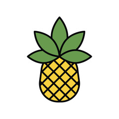 Obraz premium pineapple color line icon with white background vector stock illustration