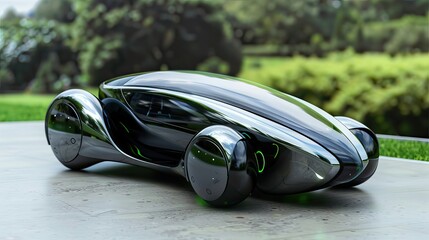 a futuristic eco-friendly car. AI generated illustration