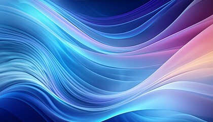 Fototapeta premium Abstract light background with soft, flowing waves of blue and purple light 