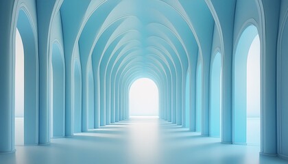 Obraz premium Serene Blue Arches: Abstract Geometric Elegance