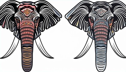 Obraz premium Elephant Head Tattoo Design 