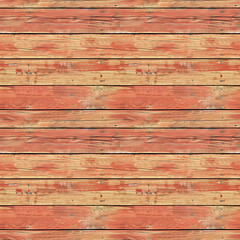 Fototapeta premium Seamless pattern with orange wooden boards. Brown wooded planks endless repeating texture.