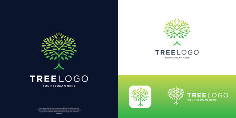 tree of life logo. Natural product plant, Botanical wellness spa signs.