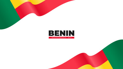 Happy Benin Independence Day August 1st Celebration Vector Design Illustration. wavy flag