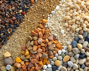 Colorful Pebbles and Sand Texture.