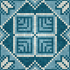 Mosaic tiles  background, seamless vector pattern